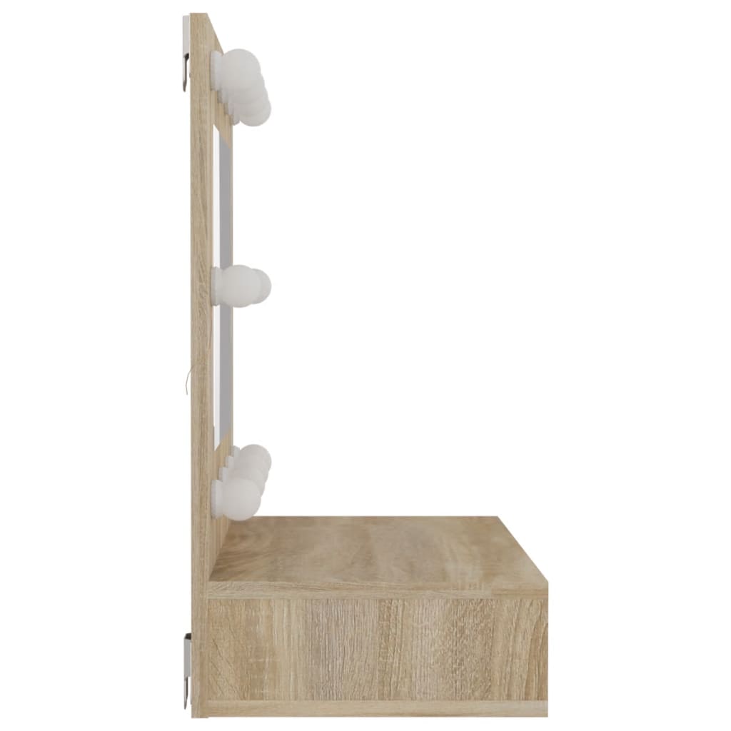 Spiegelkast met LED-verlichting 60x31,5x62 cm sonoma eikenkleur is nu te koop bij PeponiXL, paradijselijk wonen!