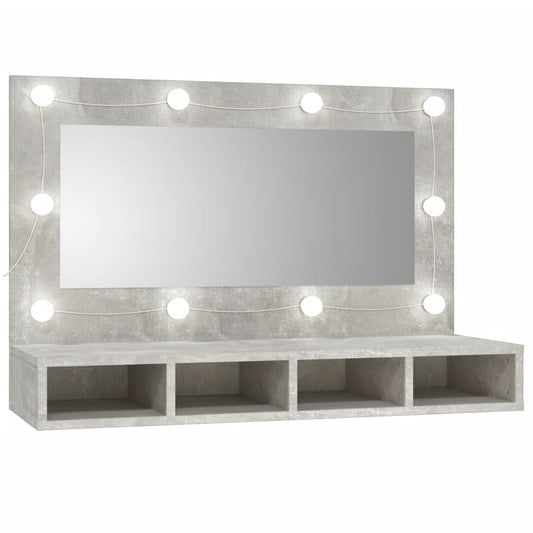 Spiegelkast met LED-verlichting 90x31,5x62 cm betongrijs is nu te koop bij PeponiXL, paradijselijk wonen!