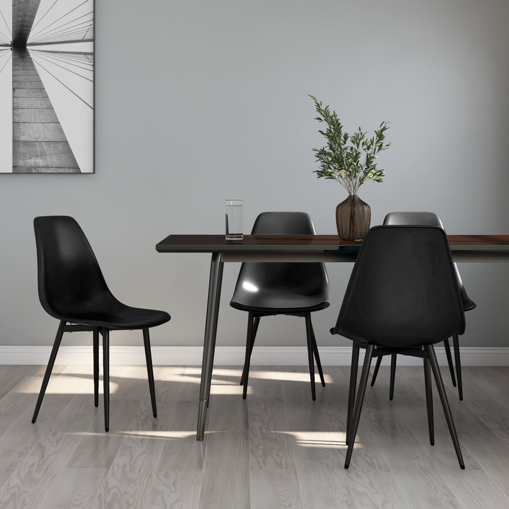 Eetkamerstoelen 4 st PP zwart is nu te koop bij PeponiXL, paradijselijk wonen!