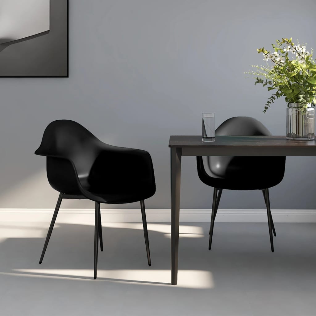 Eetkamerstoelen 2 st PP zwart is nu te koop bij PeponiXL, paradijselijk wonen!