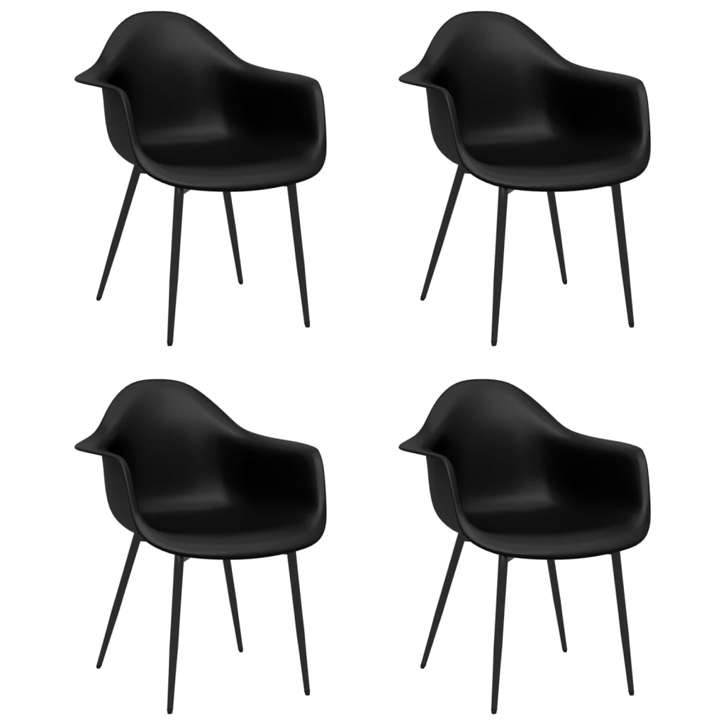 Eetkamerstoelen 4 st PP zwart is nu te koop bij PeponiXL, paradijselijk wonen!