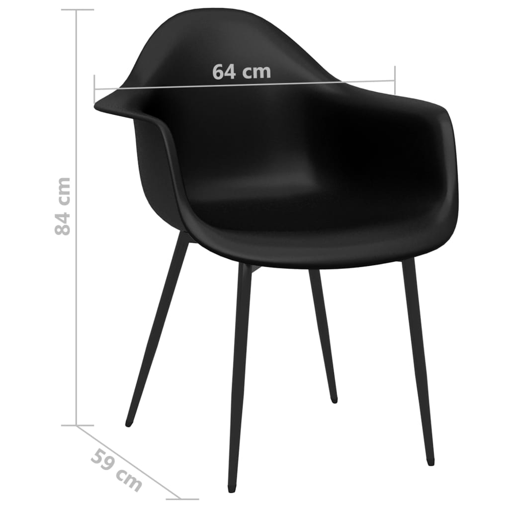 Eetkamerstoelen 4 st PP zwart is nu te koop bij PeponiXL, paradijselijk wonen!