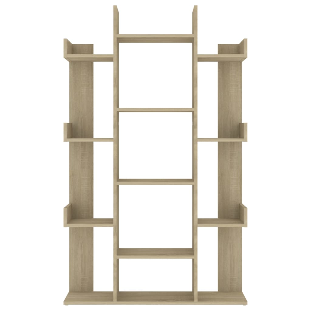 Boekenkast 86x25,5x140 cm bewerkt hout sonoma eikenkleurig is nu te koop bij PeponiXL, paradijselijk wonen!