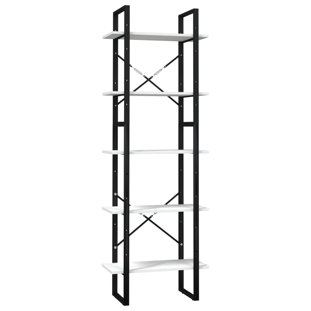 Boekenkast met 5 schappen 60x30x175 cm massief grenenhout wit is nu te koop bij PeponiXL, paradijselijk wonen!