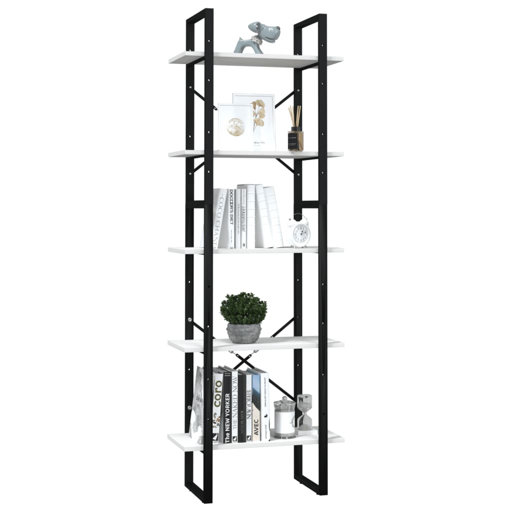 Boekenkast met 5 schappen 60x30x175 cm massief grenenhout wit is nu te koop bij PeponiXL, paradijselijk wonen!