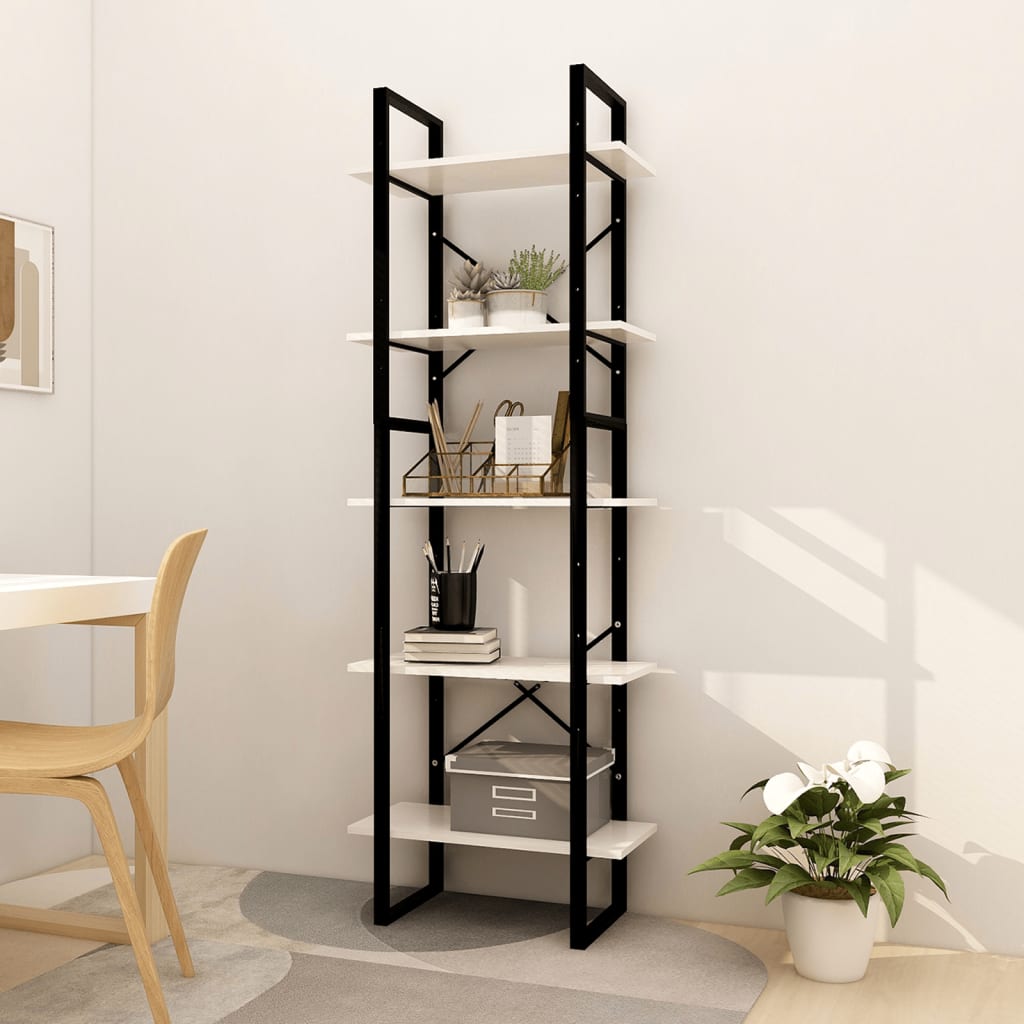 Boekenkast met 5 schappen 60x30x175 cm massief grenenhout wit is nu te koop bij PeponiXL, paradijselijk wonen!