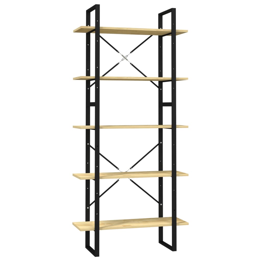 Boekenkast met 5 schappen 80x30x175 cm massief grenenhout is nu te koop bij PeponiXL, paradijselijk wonen!