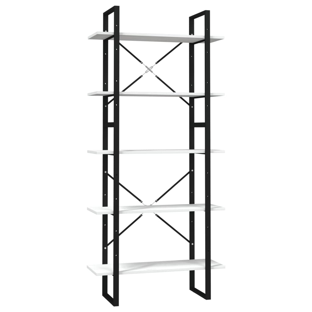 Boekenkast met 5 schappen 80x30x175 cm grenenhout wit is nu te koop bij PeponiXL, paradijselijk wonen!