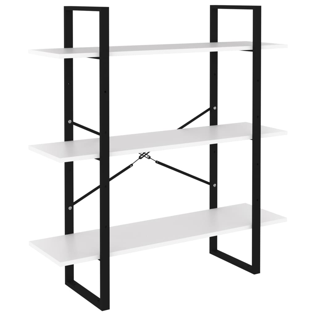 Boekenkast met 5 schappen 100x30x175 cm bewerkt hout wit is nu te koop bij PeponiXL, paradijselijk wonen!