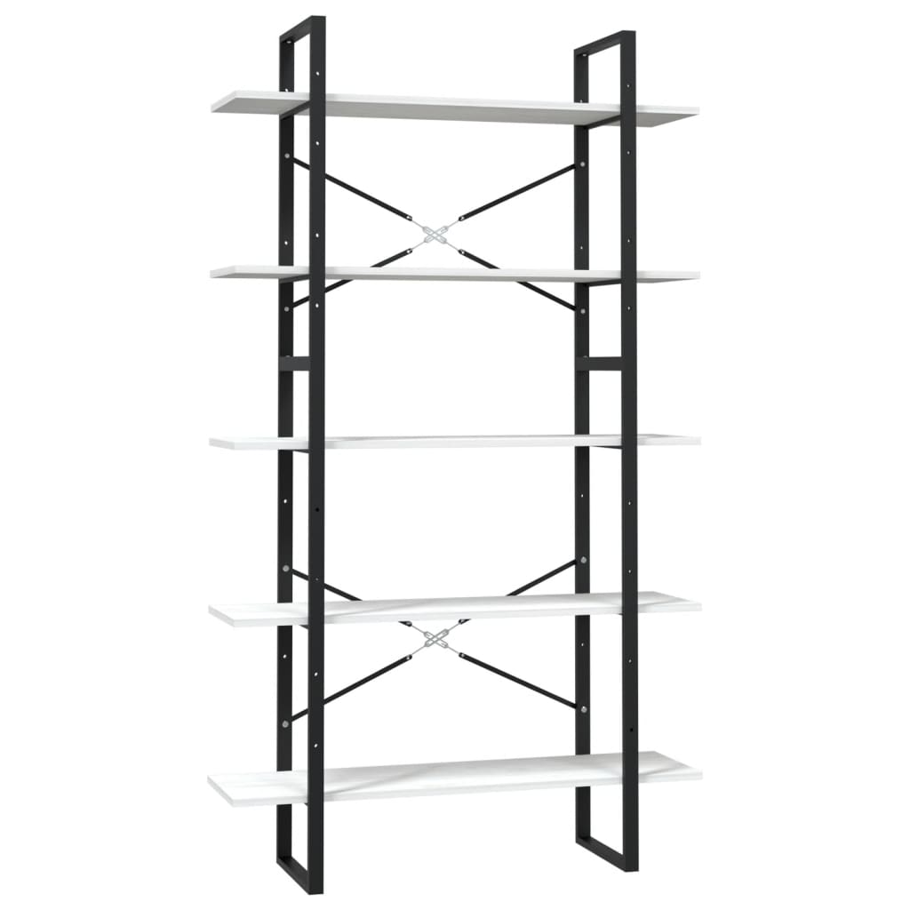 Boekenkast met 5 schappen 100x30x175 cm grenenhout wit is nu te koop bij PeponiXL, paradijselijk wonen!