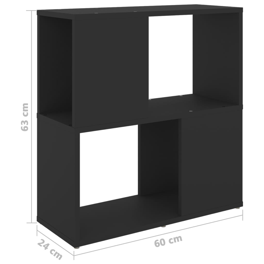 Boekenkast 60x24x63 cm bewerkt hout zwart is nu te koop bij PeponiXL, paradijselijk wonen!