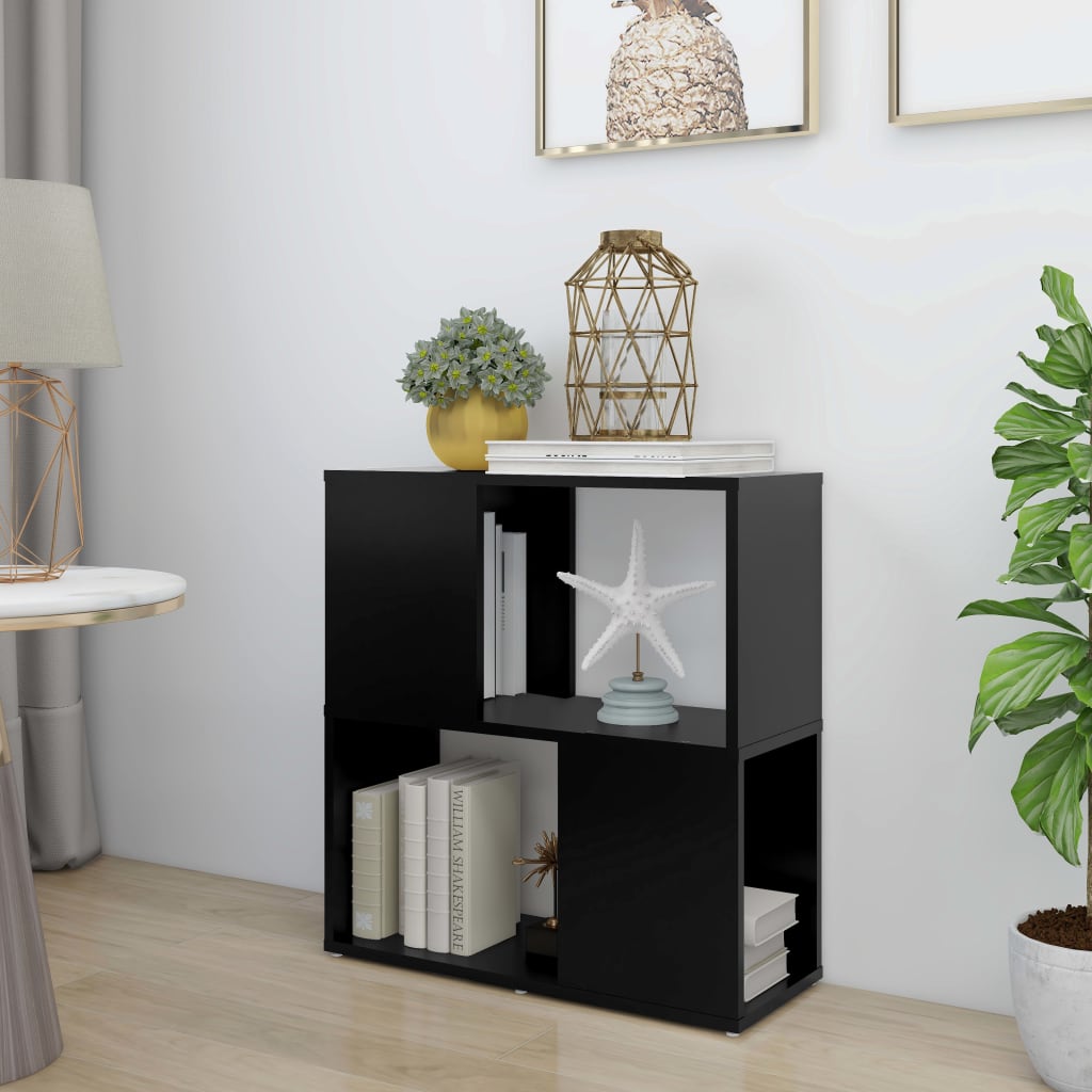 Boekenkast 60x24x63 cm bewerkt hout zwart is nu te koop bij PeponiXL, paradijselijk wonen!