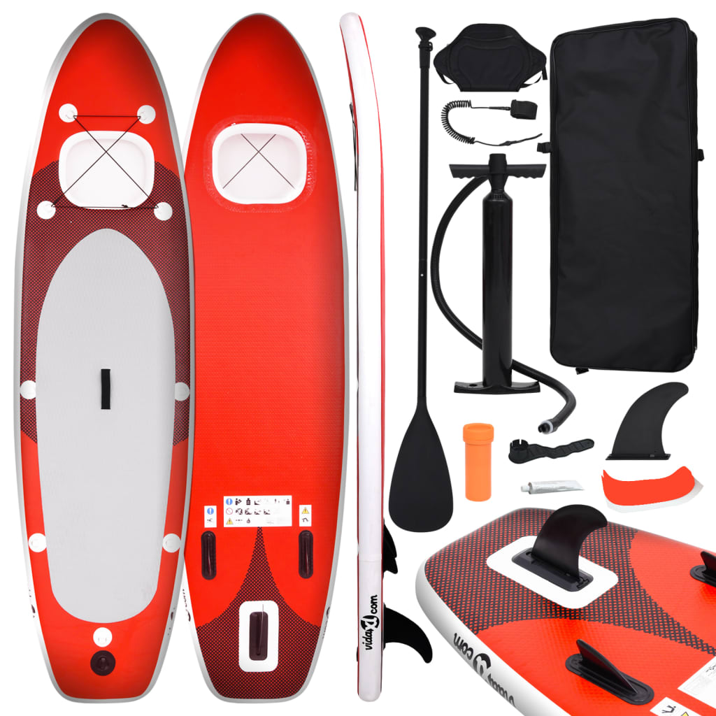 Stand Up Paddleboardset opblaasbaar 300x76x10 cm rood is nu te koop bij PeponiXL, paradijselijk wonen!