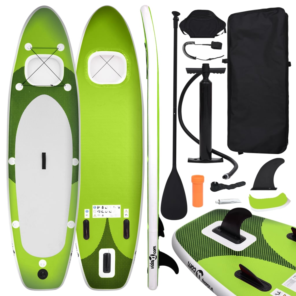 Stand Up Paddleboardset opblaasbaar 300x76x10 cm groen is nu te koop bij PeponiXL, paradijselijk wonen!