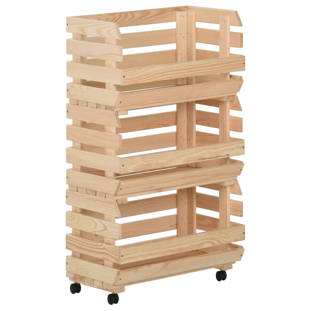 Groentetrolley 37x30x80 cm massief grenenhout is nu te koop bij PeponiXL, paradijselijk wonen!