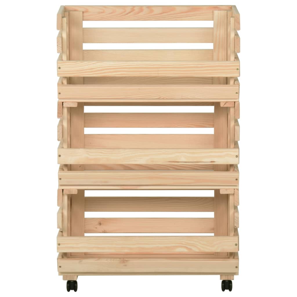 Groentetrolley 37x30x80 cm massief grenenhout is nu te koop bij PeponiXL, paradijselijk wonen!