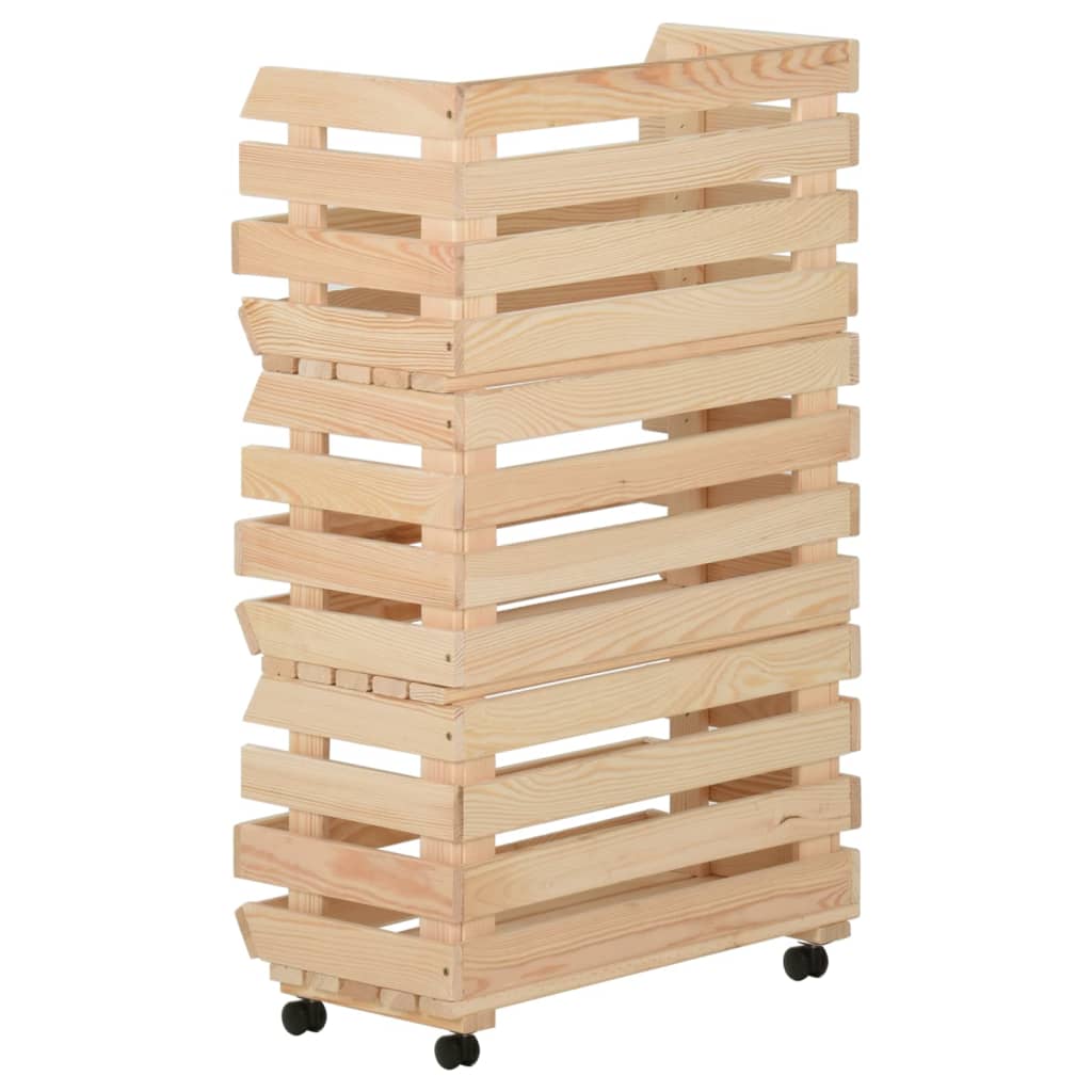 Groentetrolley 37x30x80 cm massief grenenhout is nu te koop bij PeponiXL, paradijselijk wonen!
