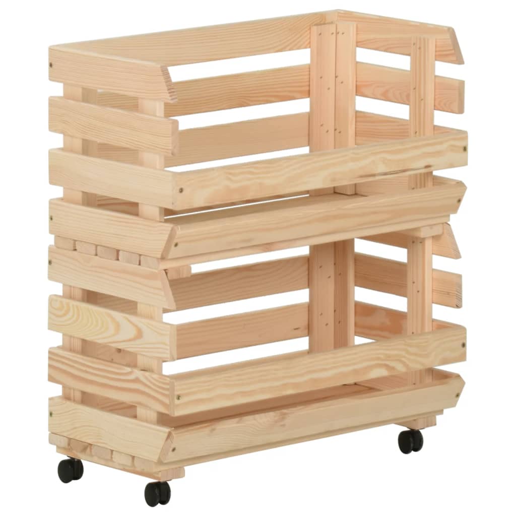 Groentetrolley 37x30x80 cm massief grenenhout is nu te koop bij PeponiXL, paradijselijk wonen!