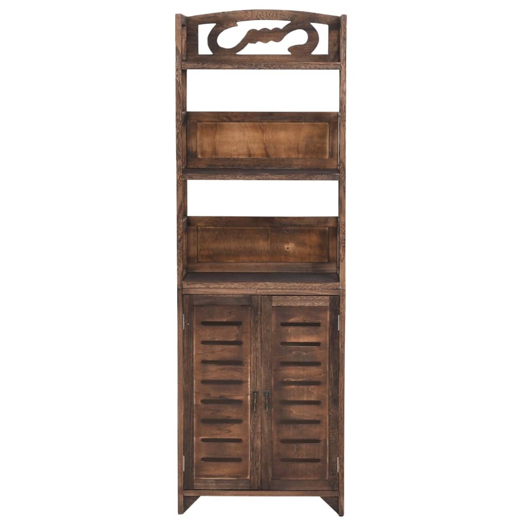 Wandkast 46x24x140 cm massief paulowniahout donkerbruin is nu te koop bij PeponiXL, paradijselijk wonen!
