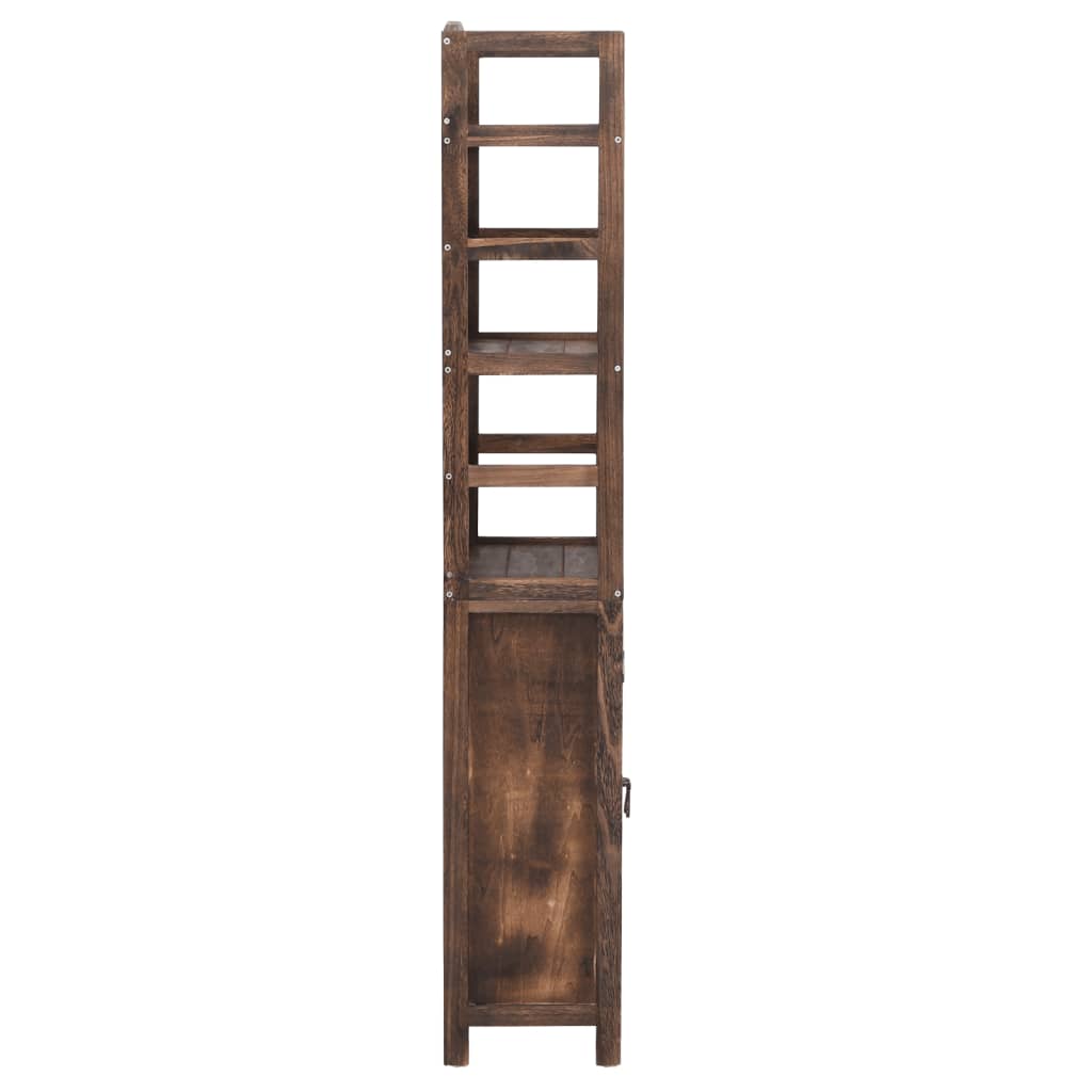 Wandkast 46x24x140 cm massief paulowniahout donkerbruin is nu te koop bij PeponiXL, paradijselijk wonen!