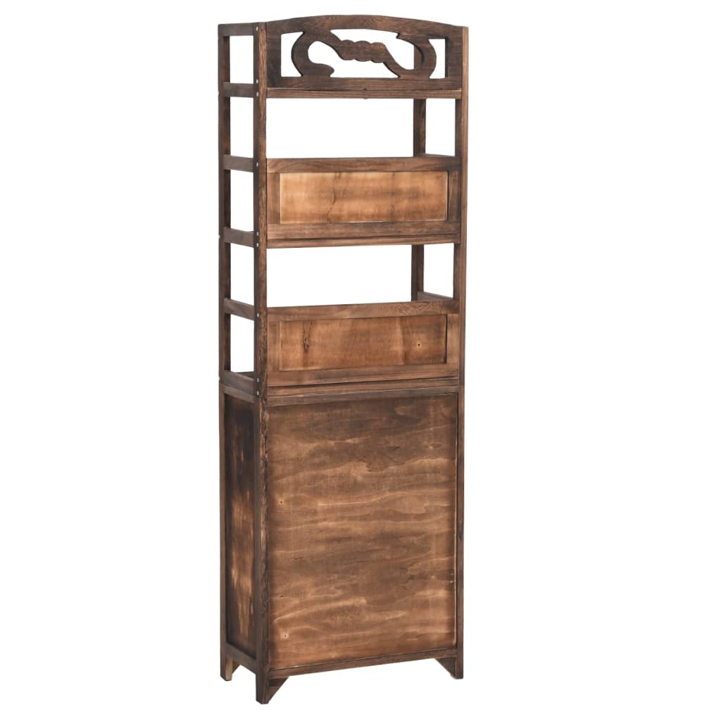 Wandkast 46x24x140 cm massief paulowniahout donkerbruin is nu te koop bij PeponiXL, paradijselijk wonen!