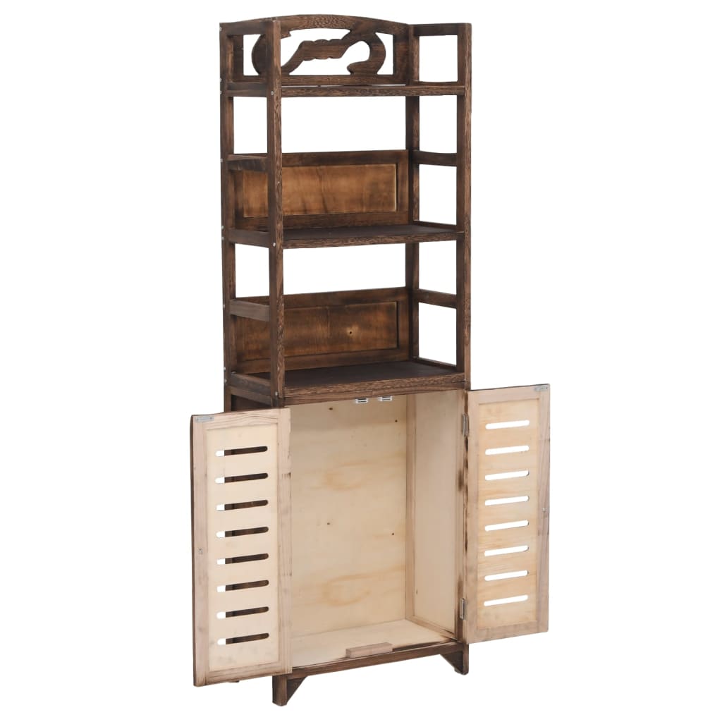 Wandkast 46x24x140 cm massief paulowniahout donkerbruin is nu te koop bij PeponiXL, paradijselijk wonen!