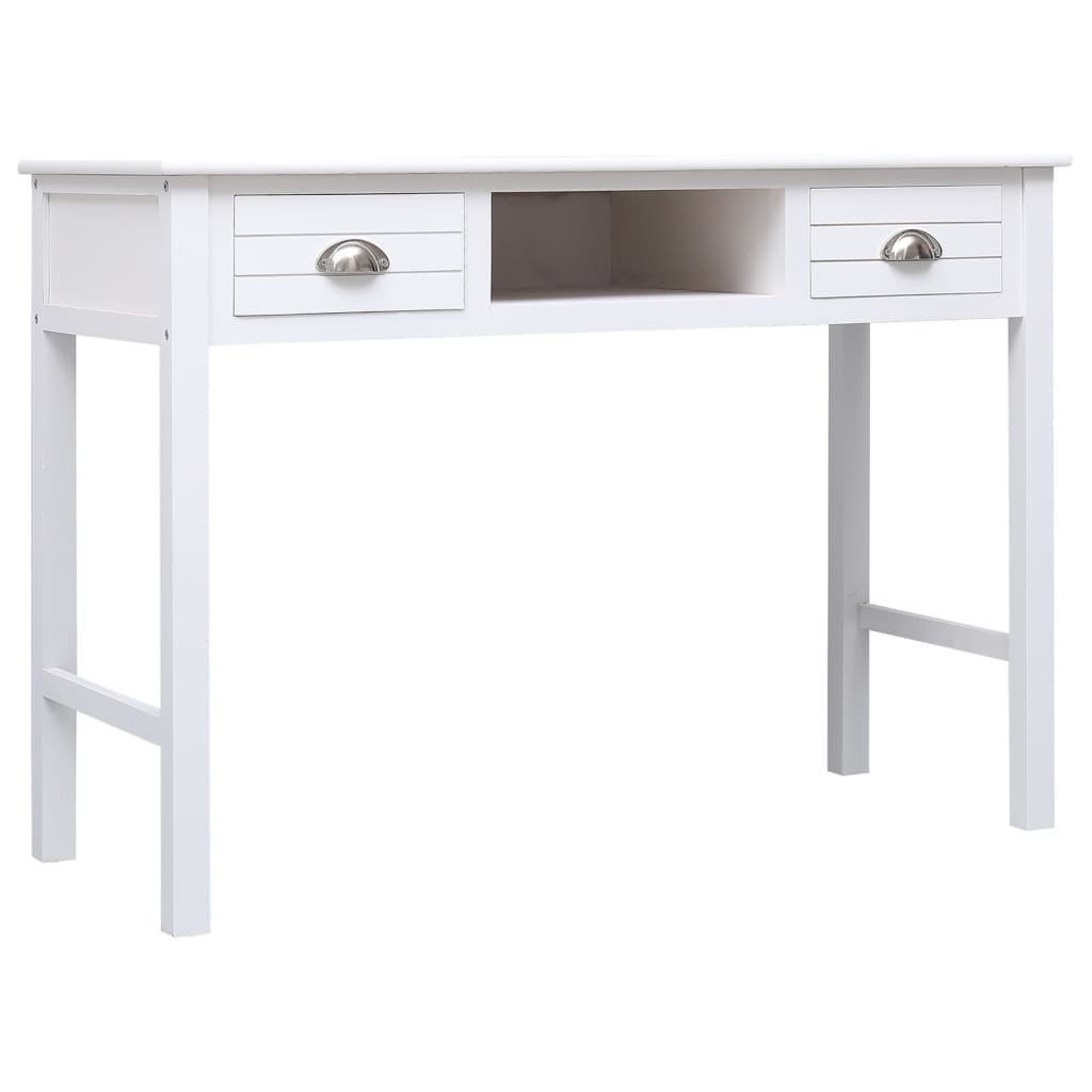 Bureau 108x45x76 cm massief paulowniahout wit is nu te koop bij PeponiXL, paradijselijk wonen!