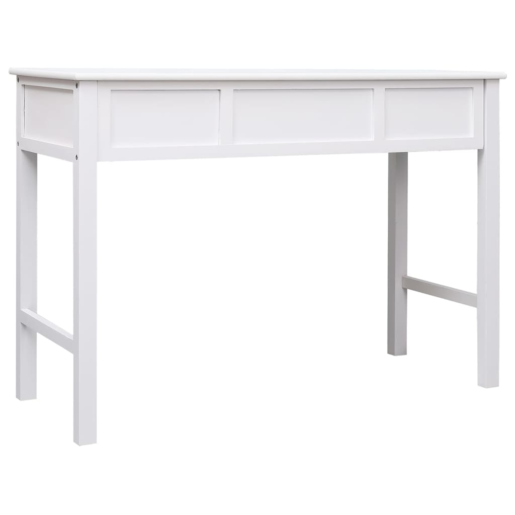 Bureau 108x45x76 cm massief paulowniahout wit is nu te koop bij PeponiXL, paradijselijk wonen!