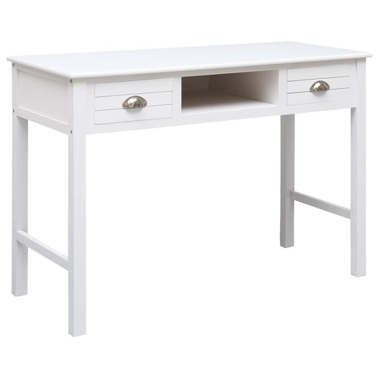 Bureau 108x45x76 cm massief paulowniahout wit is nu te koop bij PeponiXL, paradijselijk wonen!