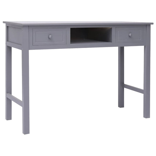 Bureau 108x45x76 cm massief paulowniahout grijs is nu te koop bij PeponiXL, paradijselijk wonen!