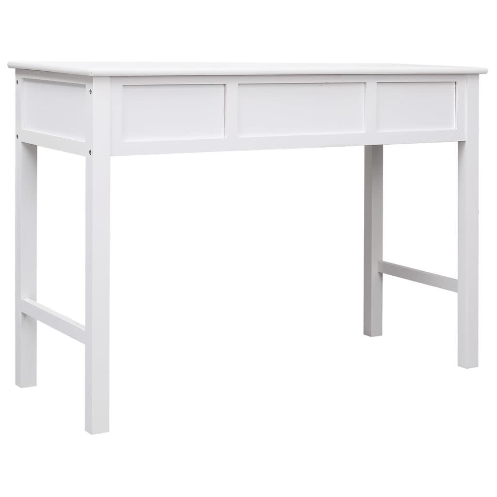 Bureau 108x45x76 cm massief paulowniahout wit is nu te koop bij PeponiXL, paradijselijk wonen!