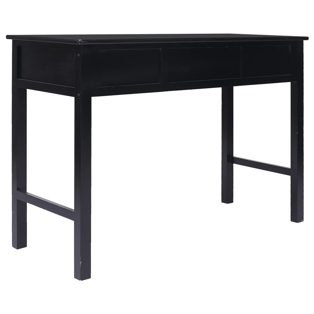 Bureau 108x45x76 cm massief paulowniahout zwart is nu te koop bij PeponiXL, paradijselijk wonen!