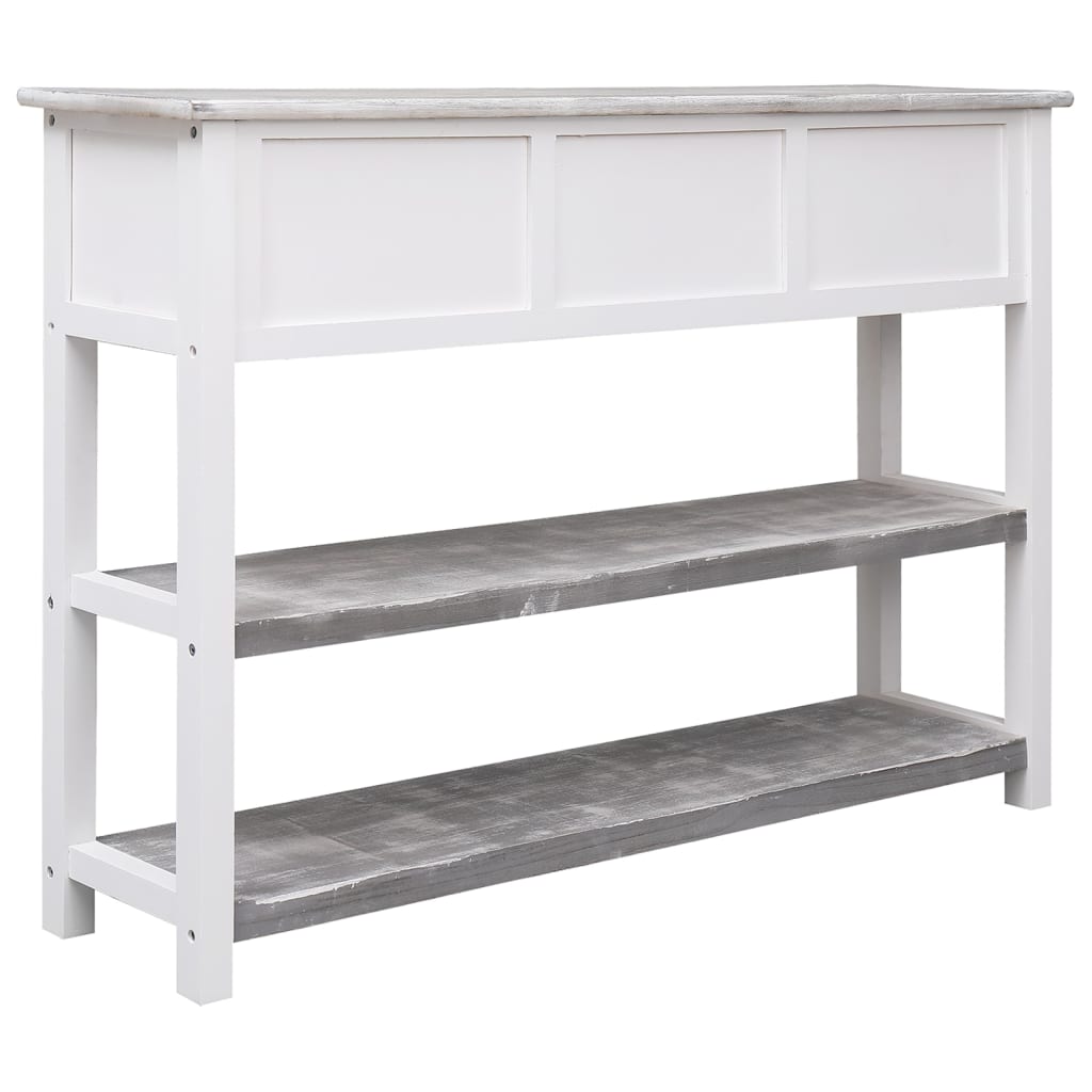 Dressoir 108x30x76 cm massief paulowniahout antiekgrijs is nu te koop bij PeponiXL, paradijselijk wonen!