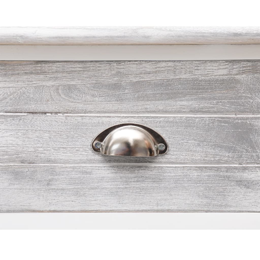 Dressoir 108x30x76 cm massief paulowniahout antiekgrijs is nu te koop bij PeponiXL, paradijselijk wonen!