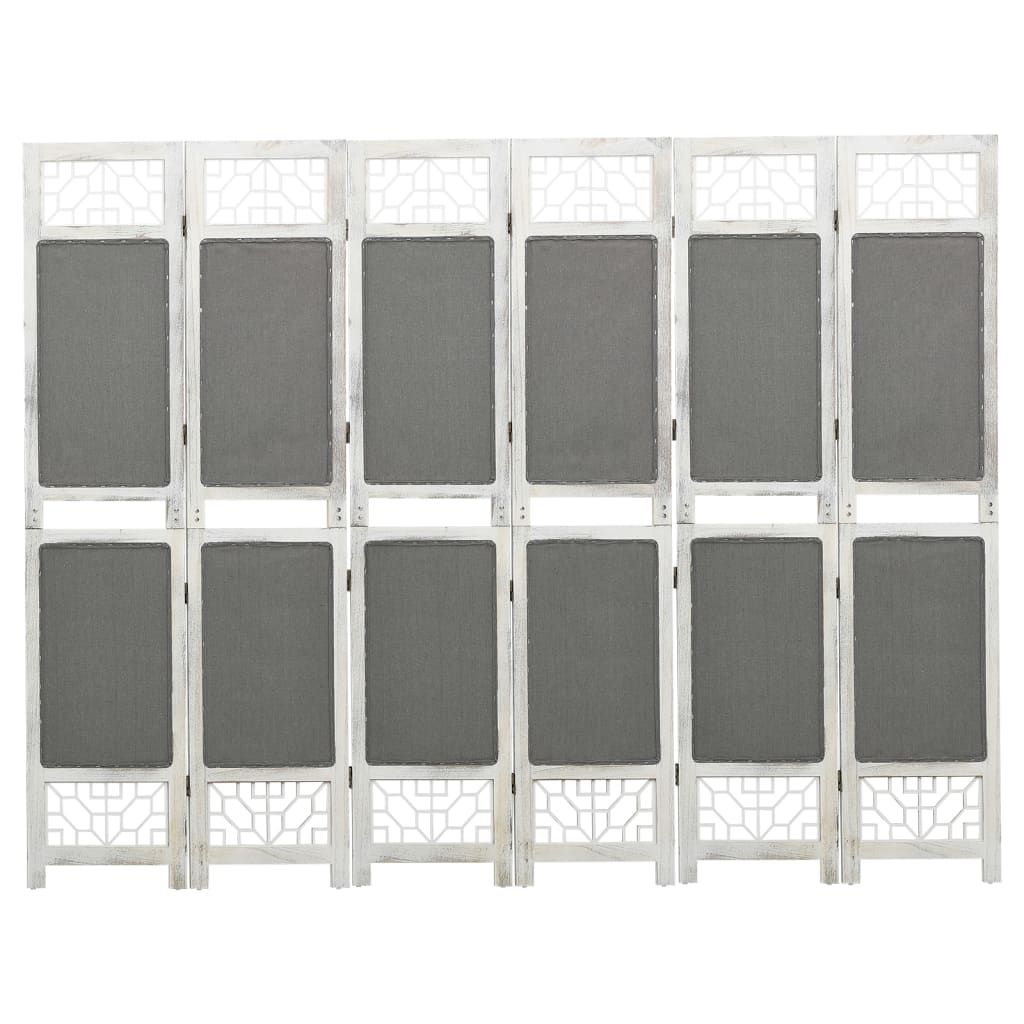 Kamerscherm met 6 panelen 210x165 cm stof grijs is nu te koop bij PeponiXL, paradijselijk wonen!