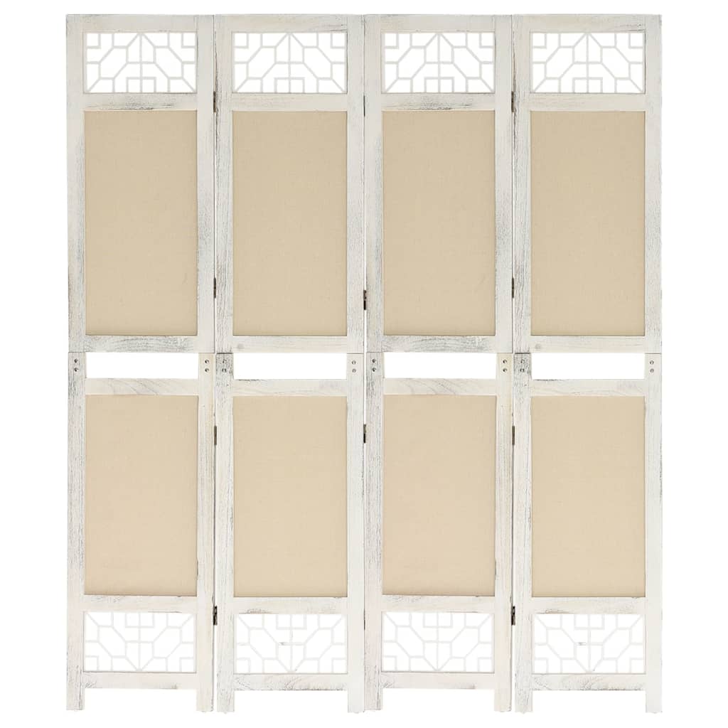 Kamerscherm met 4 panelen 140x165 cm stof crèmekleurig is nu te koop bij PeponiXL, paradijselijk wonen!