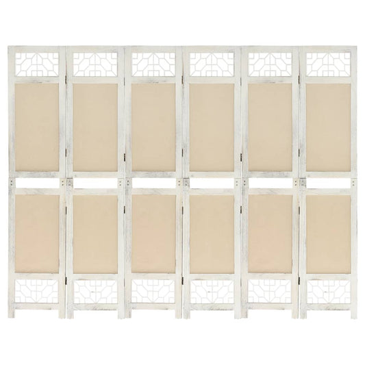 Kamerscherm met 6 panelen 210x165 cm stof crèmekleurig is nu te koop bij PeponiXL, paradijselijk wonen!