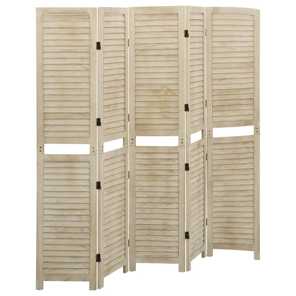 Kamerscherm met 5 panelen 175x165 cm massief paulowniahout is nu te koop bij PeponiXL, paradijselijk wonen!