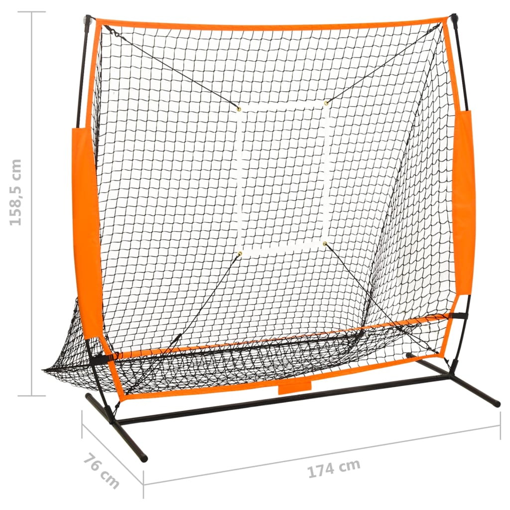 Honkbaltrainingsnet 174x76x158,5 cm zwart is nu te koop bij PeponiXL, paradijselijk wonen!