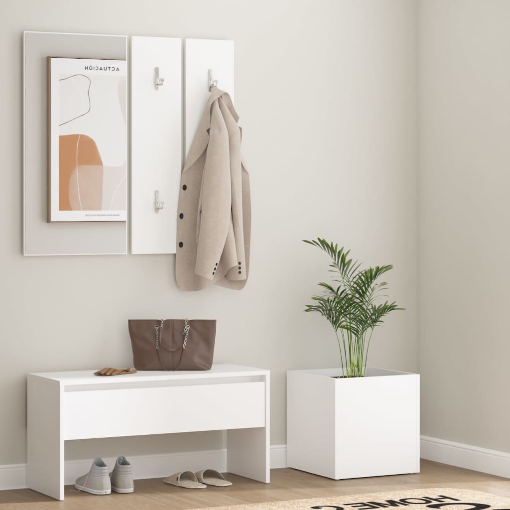 Garderobe set bewerkt hout wit is nu te koop bij PeponiXL, paradijselijk wonen!