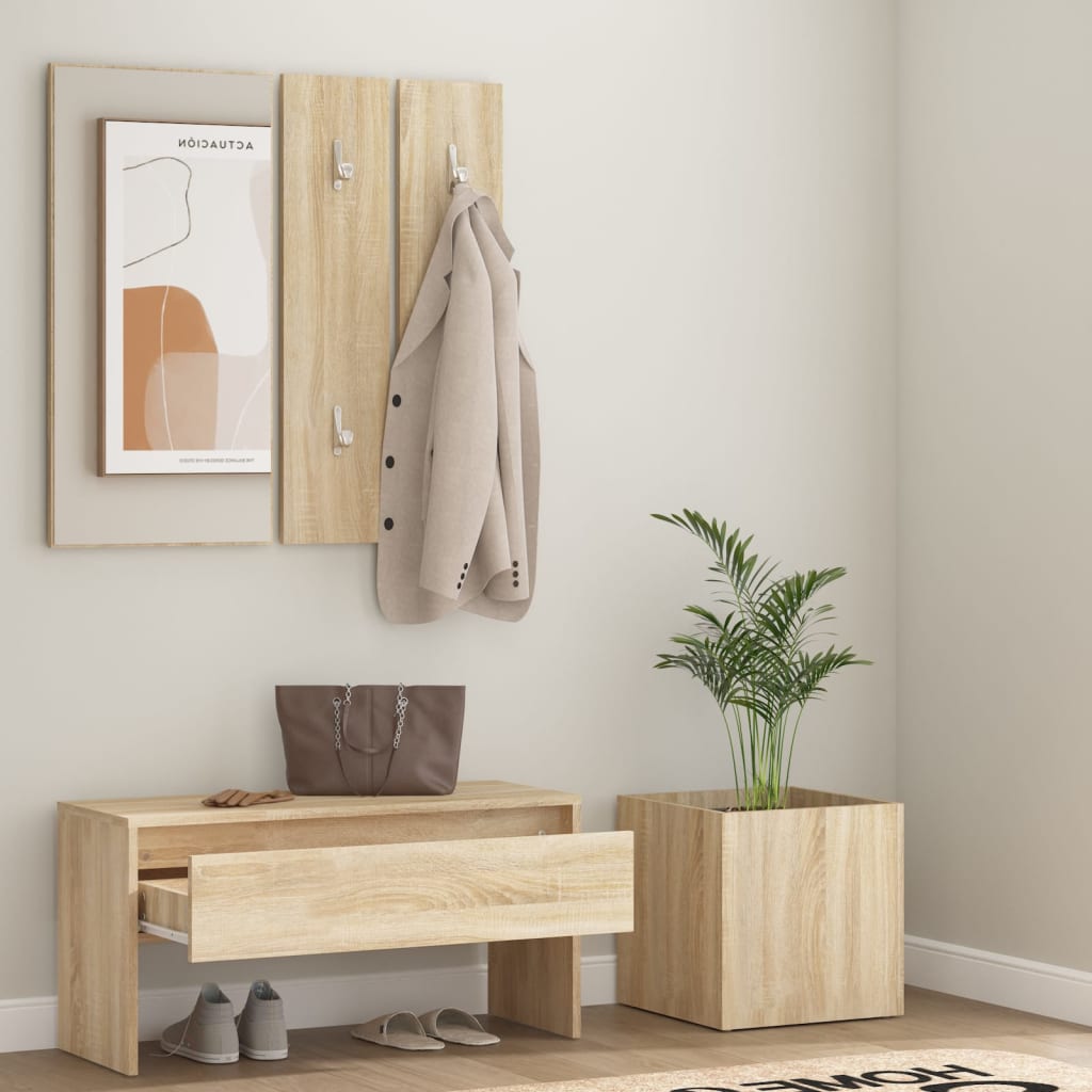 Garderobe set bewerkt hout sonoma eiken is nu te koop bij PeponiXL, paradijselijk wonen!