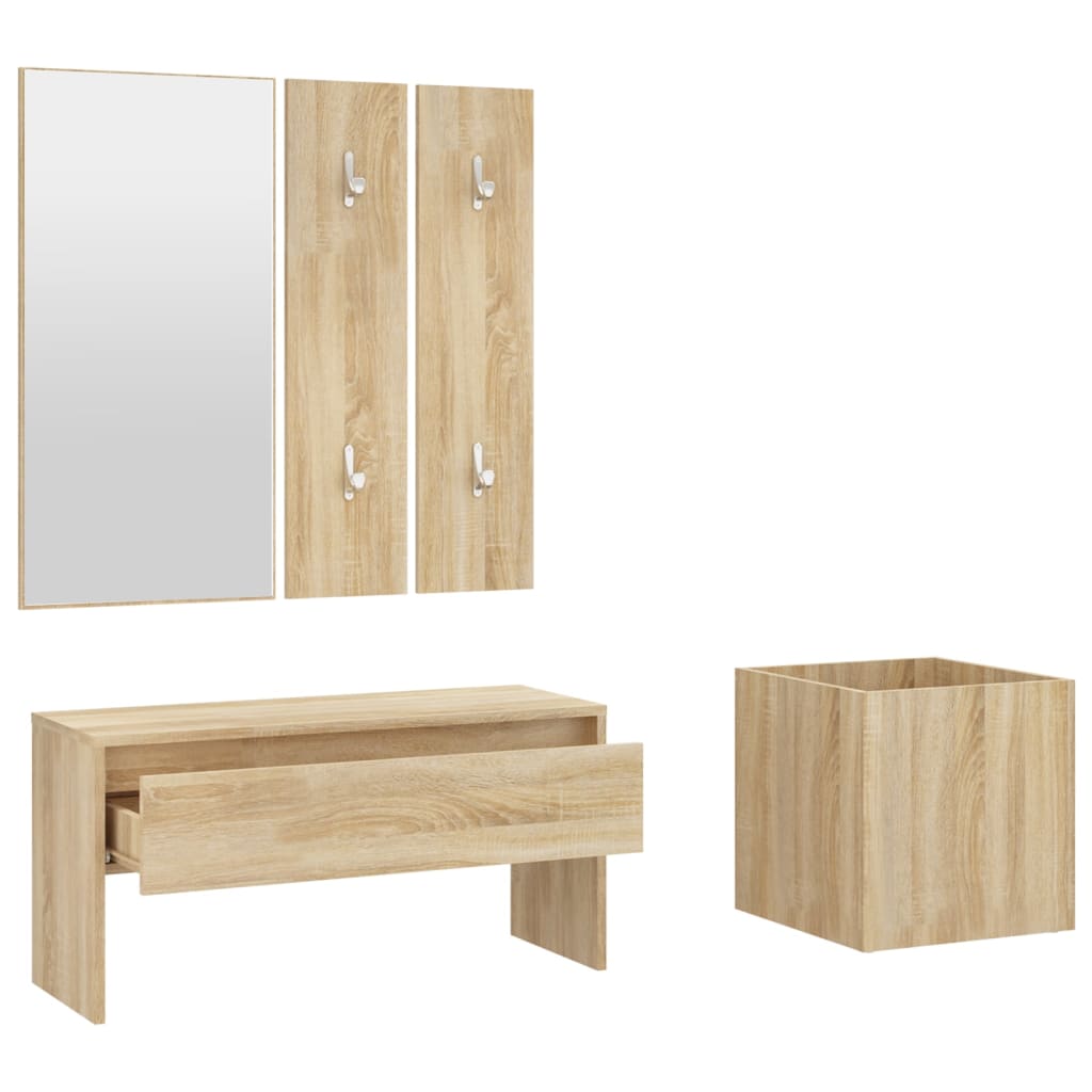 Garderobe set bewerkt hout sonoma eiken is nu te koop bij PeponiXL, paradijselijk wonen!