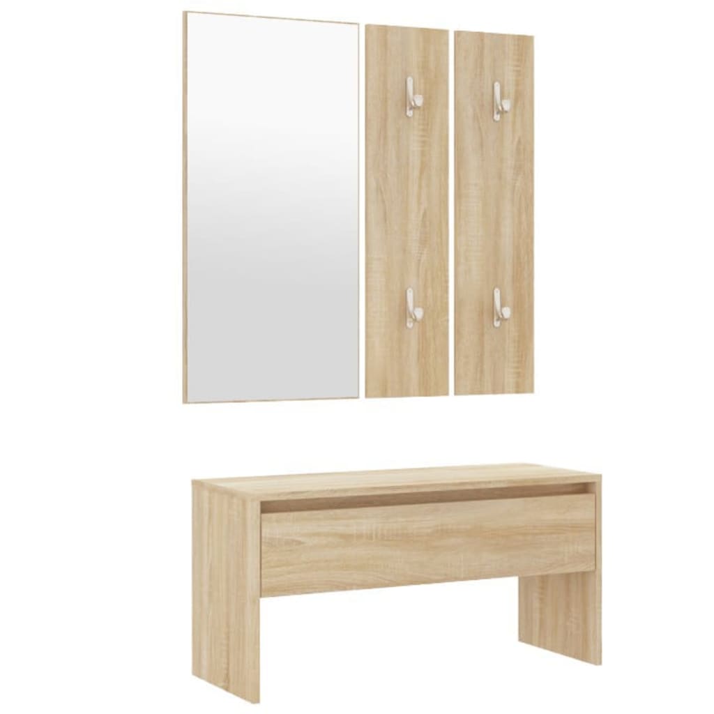 Garderobe set bewerkt hout sonoma eiken is nu te koop bij PeponiXL, paradijselijk wonen!