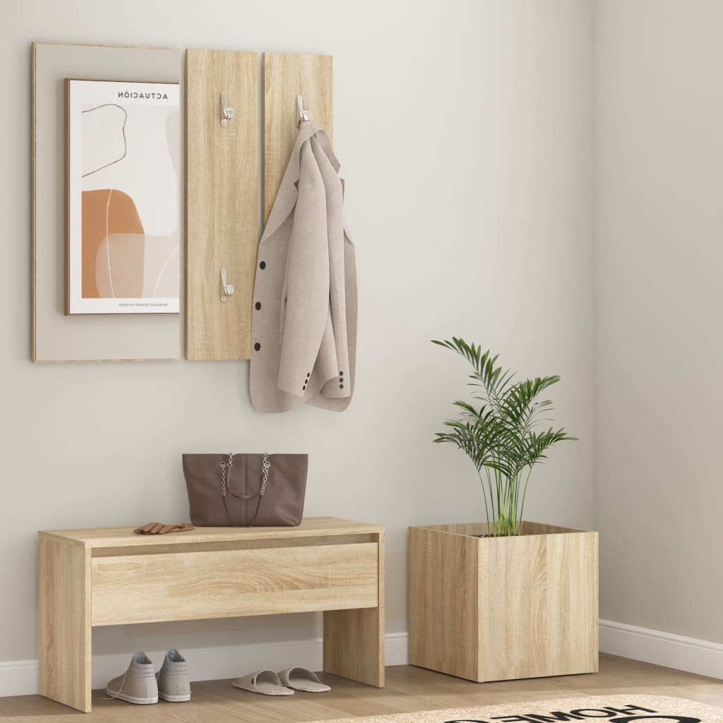 Garderobe set bewerkt hout sonoma eiken is nu te koop bij PeponiXL, paradijselijk wonen!