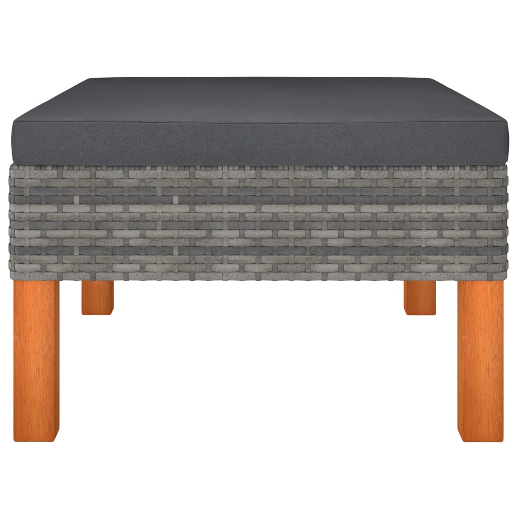 8-delige Loungeset poly rattan en eucalyptushout grijs is nu te koop bij PeponiXL, paradijselijk wonen!