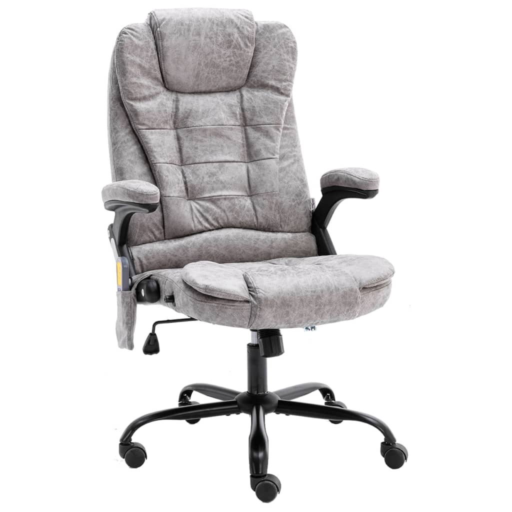 Massagekantoorstoel kunstsuède lichtgrijs is nu te koop bij PeponiXL, paradijselijk wonen!