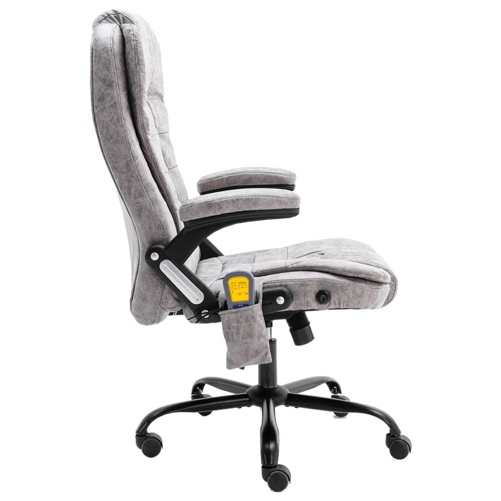 Massagekantoorstoel kunstsuède lichtgrijs is nu te koop bij PeponiXL, paradijselijk wonen!