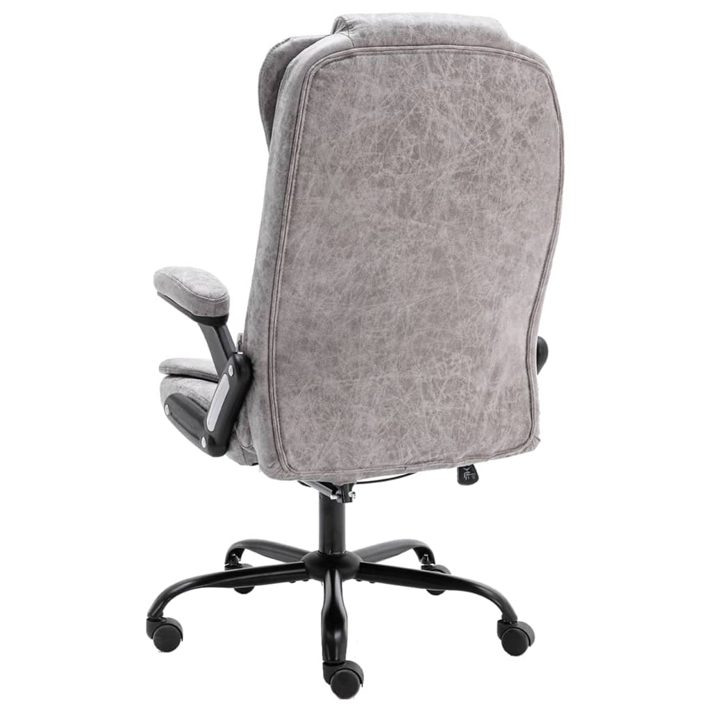 Massagekantoorstoel kunstsuède lichtgrijs is nu te koop bij PeponiXL, paradijselijk wonen!