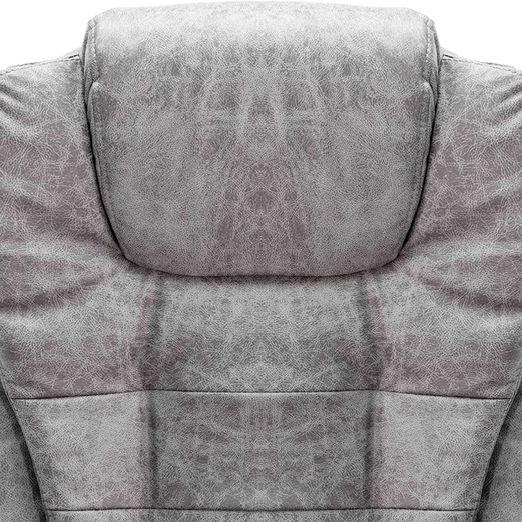 Massagekantoorstoel kunstsuède lichtgrijs is nu te koop bij PeponiXL, paradijselijk wonen!