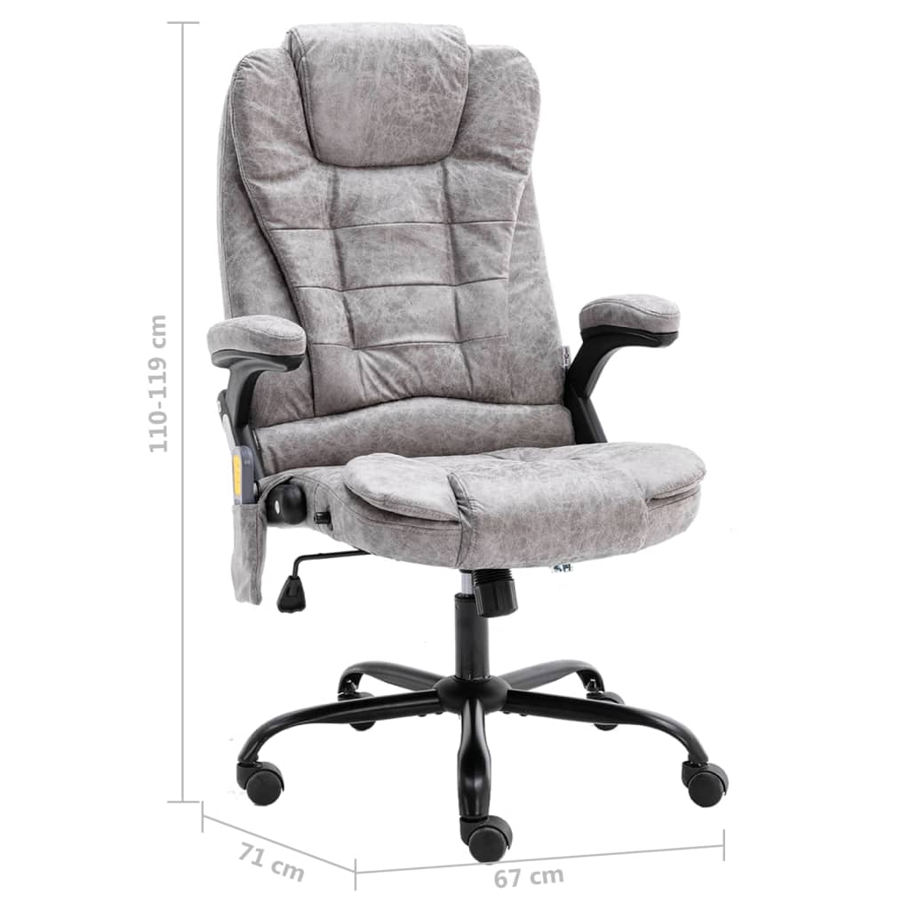 Massagekantoorstoel kunstsuède lichtgrijs is nu te koop bij PeponiXL, paradijselijk wonen!